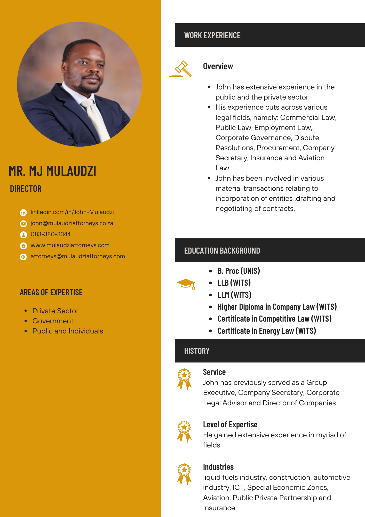 CV Mr. MJ MULAUDZI
